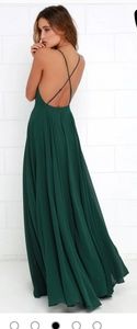 LULUS mythical kind of love dark green maxi dress